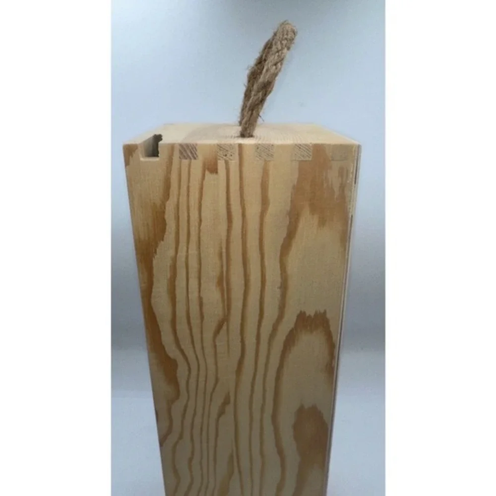 Argento SC Wooden Wine Gift Box Engraved Sliding Lid Rope Handle Single 31-08